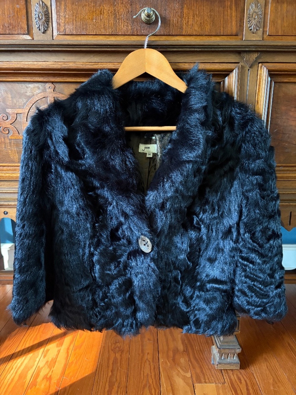 Black Rabbit fur coat
